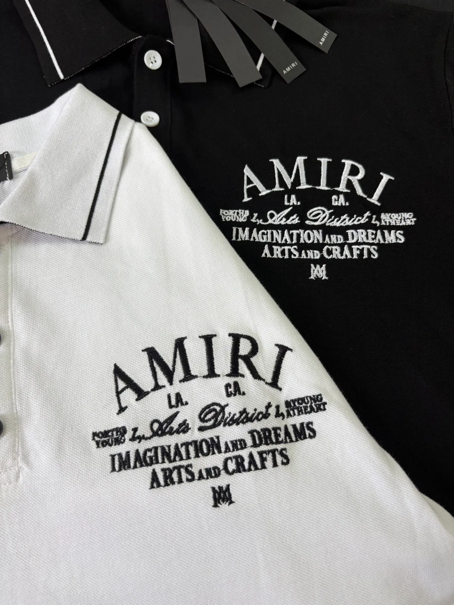 P166 New AMIRI embroidered POLO reverse collar shirt S. M. L. XL