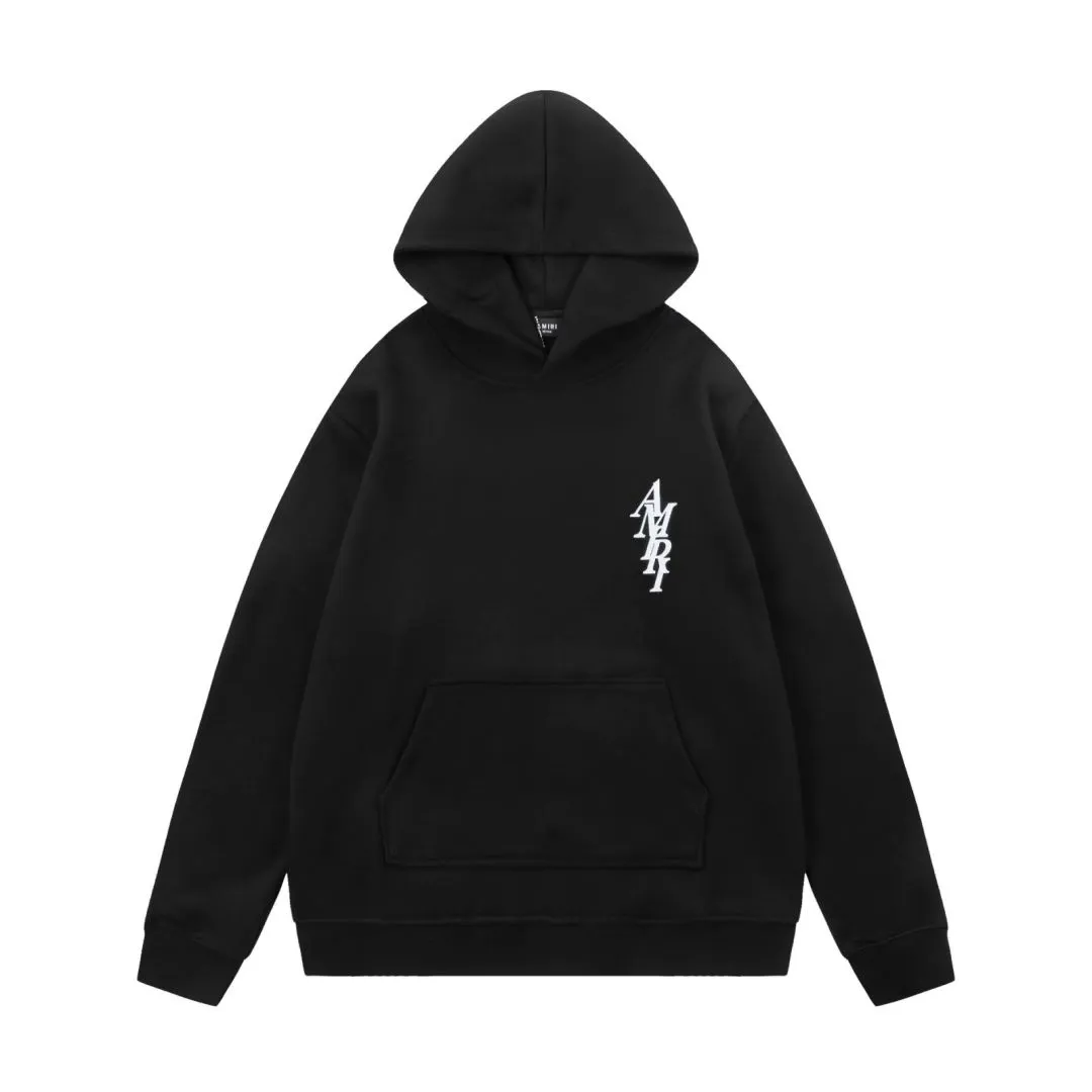 7182#P300AMIRI printed LOGO hooded sweatshirt, color: turquoise green, black, size: S M L XL