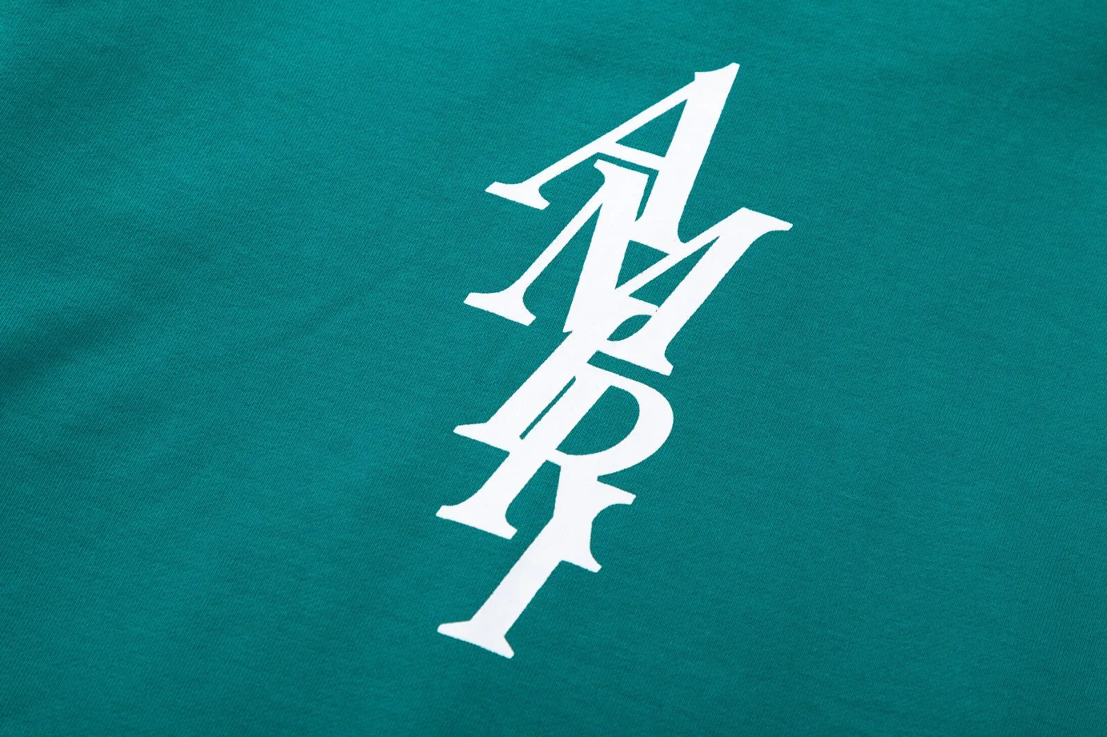 7182#P300AMIRI printed LOGO hooded sweatshirt, color: turquoise green, black, size: S M L XL
