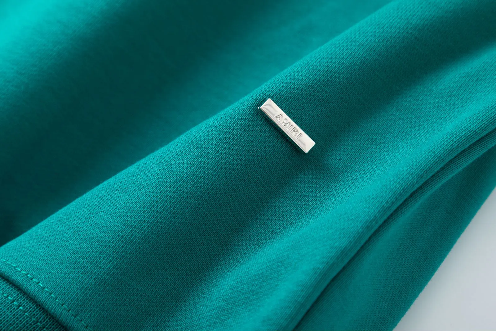 7182#P300AMIRI printed LOGO hooded sweatshirt, color: turquoise green, black, size: S M L XL