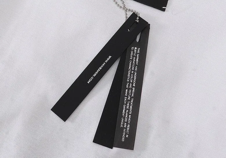 Style number: 683 P120 Fabric: 260g double yarn AMIRI 2025 spring and summer new logo round neck T-shirt high street unisex style loose classic letter short sleeves Color: White Black Size: S M L XL