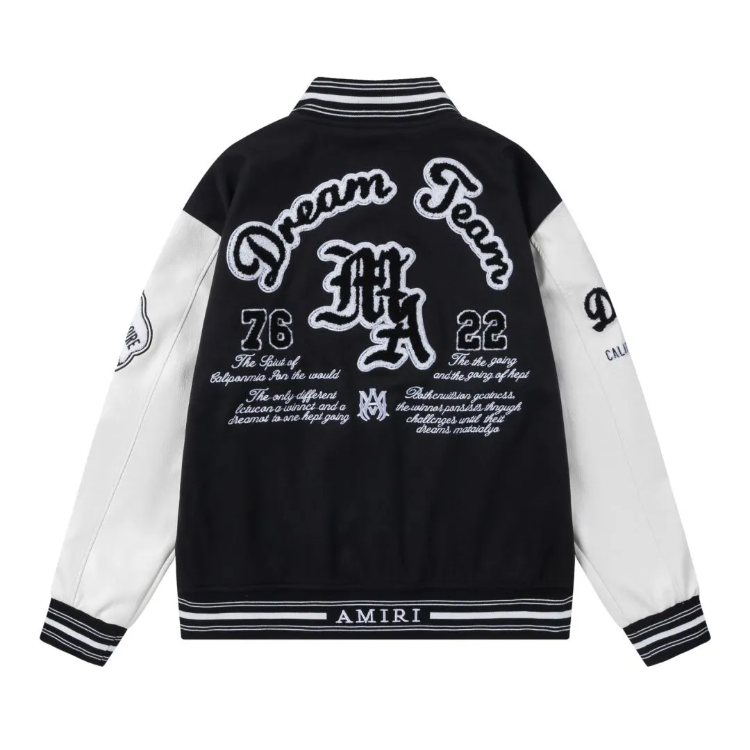 7173#P496AMIRI Sanskrit heavy embroidery jacket. Color: black, blue. Size: S M L XL