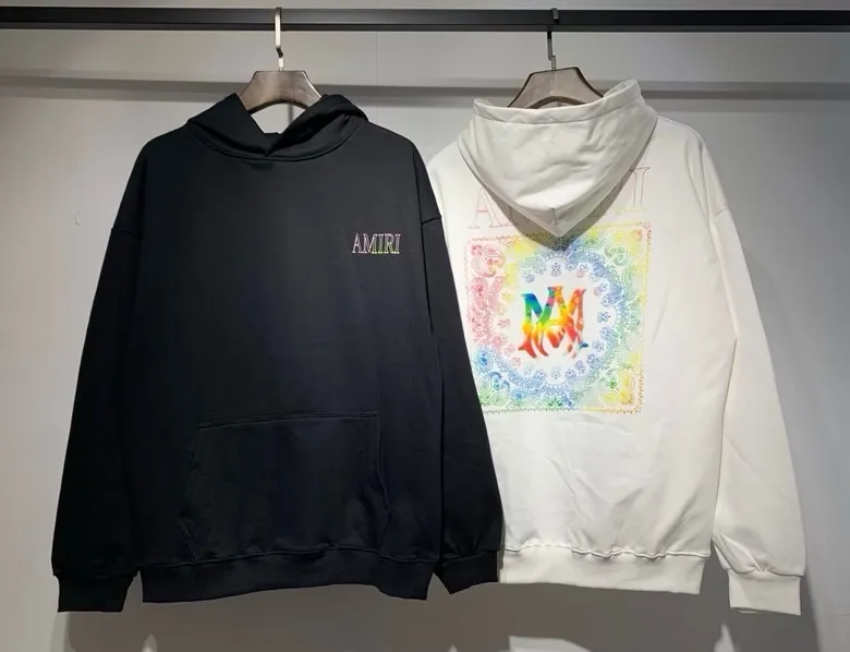 864 P230 AMIRI real shot sweatshirt black and white hanging shot S. M. L. XL