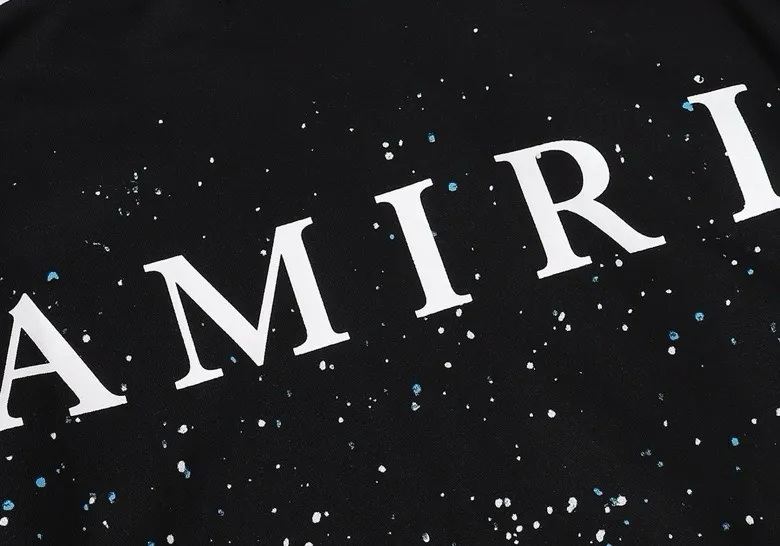 Style number: 873 P230 Fabric: 360g pure cotton terry sweatshirt AMIRI2025 new autumn and winter logo hooded terry sweatshirt high street unisex loose classic letter jacket Color: black Size: S M L XL