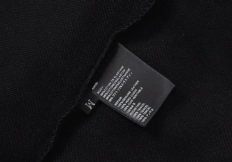 Style number: 873 P230 Fabric: 360g pure cotton terry sweatshirt AMIRI2025 new autumn and winter logo hooded terry sweatshirt high street unisex loose classic letter jacket Color: black Size: S M L XL