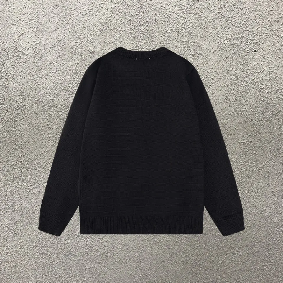 P290 Top version AMIRI/AMIRI classic letter jacquard Logo letter knitted casual crew neck sweater, same style for men and women, couple style -Color/Color: black white -Size/Size: S——XXL