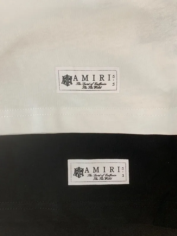 701 model P114 AMIRI real shot black white hanging shot S. M. L. XL