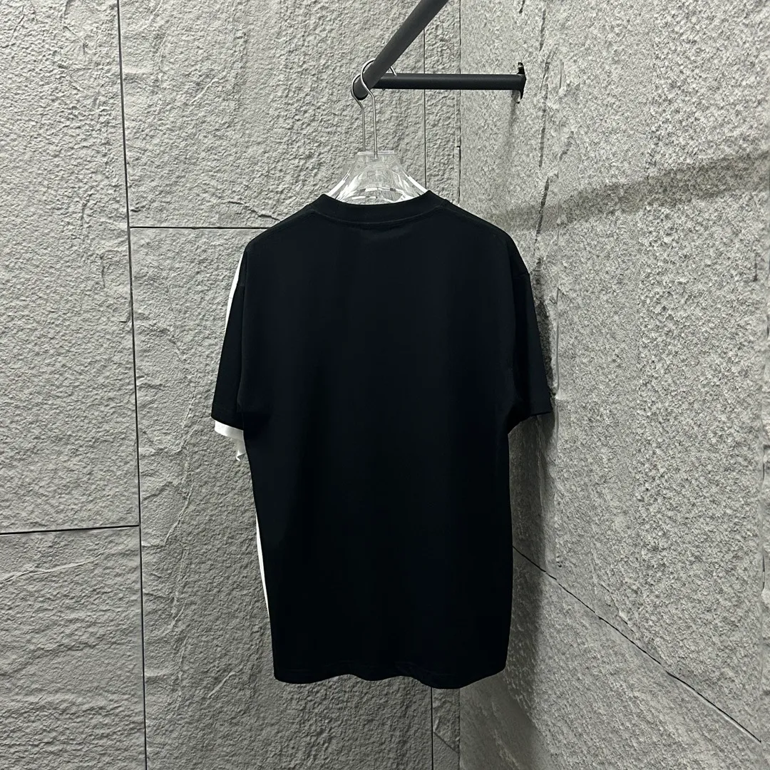 🅿️180 Ami* love embroidery 2025 spring and summer new style Hollow love A embroidered with personalized letters Customized double yarn plain cotton fabric Short-sleeved T-shirt Same style for men and women Color: white floral gray black Size: S (90-130 pounds) M (120-150 pounds) L (140-165 pounds) XL (160-180 pounds) XXL (180-210 pounds)