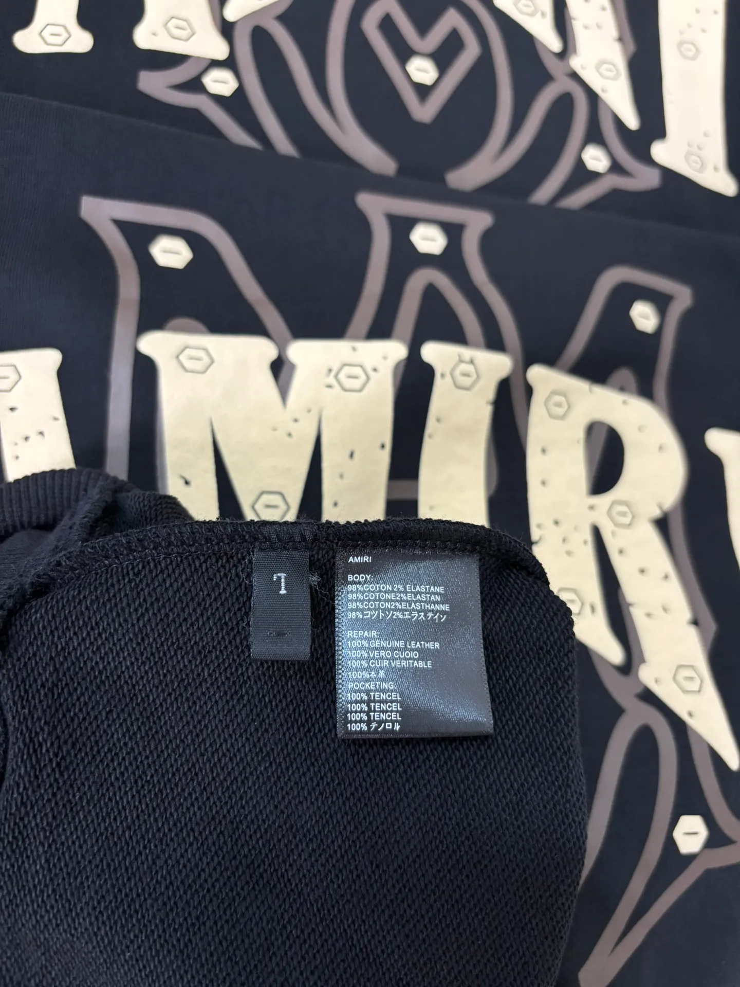 897 P230 autumn and winter new product AMIRI real shot sweatshirt black hanging shot S. M. L. XL