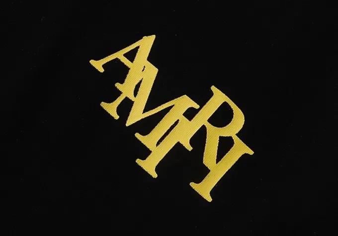 Style number: 684 P120 Fabric: 260g double yarn AMIRI 2025 spring and summer new logo round neck T-shirt high street unisex style loose classic letter short sleeves Color: White Black Size: S M L XL