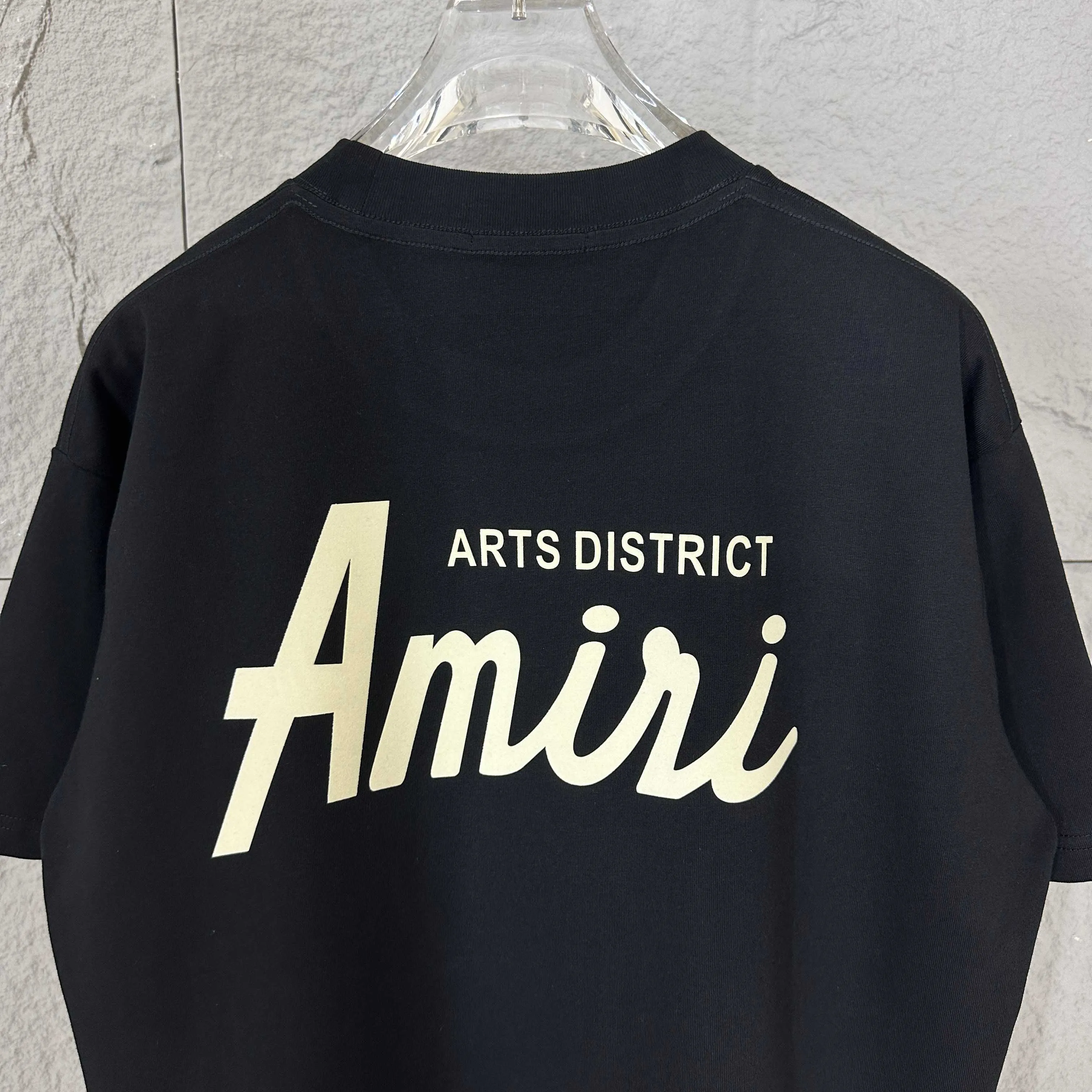 🅿️190 Ami Love 2025 Spring and Summer Style Classic Simple Flocking Three-dimensional Love Letters Personalized Logo Customized Double Yarn Plain Cotton Fabric Short Sleeve T-shirt Unisex Color: Black White Size: S (90-130 catties) M (120-150 catties) L (140-165 catties) XL (160-180 catties) XXL (180-210 pounds)