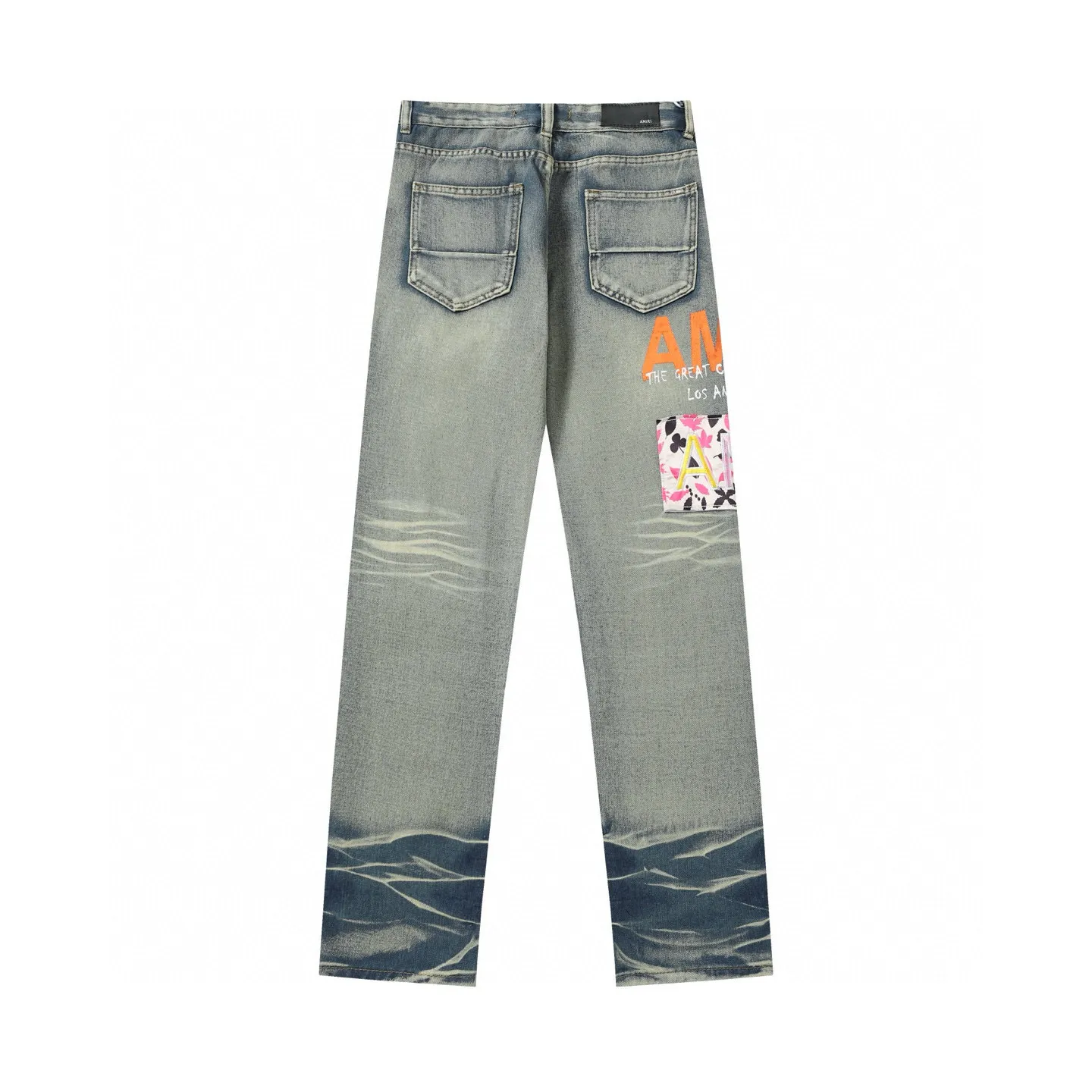 P270 AMIRI patch embroidery jeans trousers AMIRI high street basic ripped jeans trousers Color: Picture color Code number: 28-36