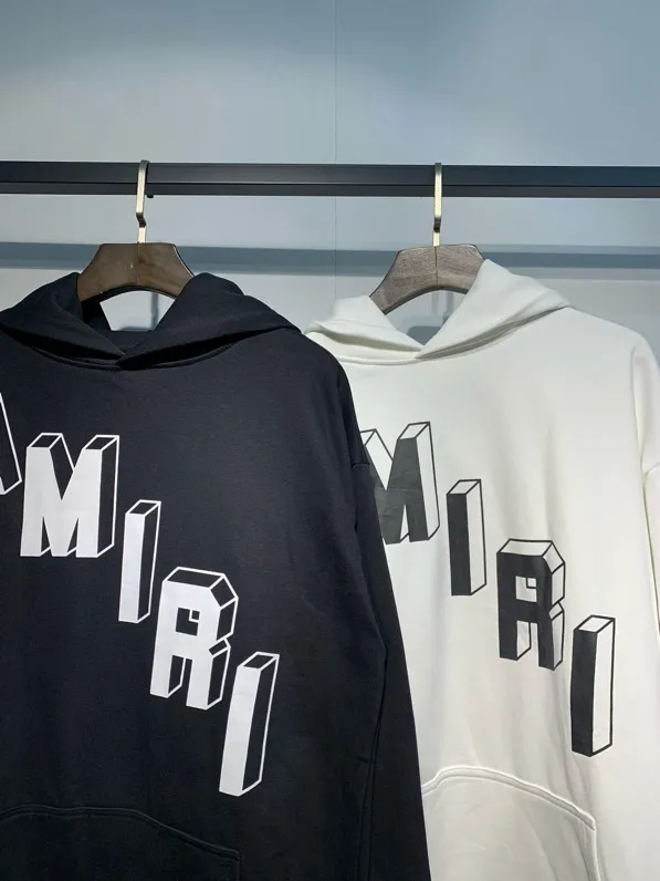 887 model P230 high quality 360g pure cotton terry AMIRI real shot sweatshirt black white hanging shot S. M. L. XL
