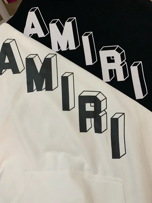 887 model P230 high quality 360g pure cotton terry AMIRI real shot sweatshirt black white hanging shot S. M. L. XL