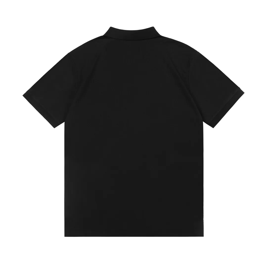 🅿️190 ami 2025 new love embroidered logo couple style casual polo shirt ·Customized pique cotton fabric ·Imported Tajima machine embroidery technology ·Collar label, hangtag, main mark and three labels complete Color: Black Size: M-XXXL
