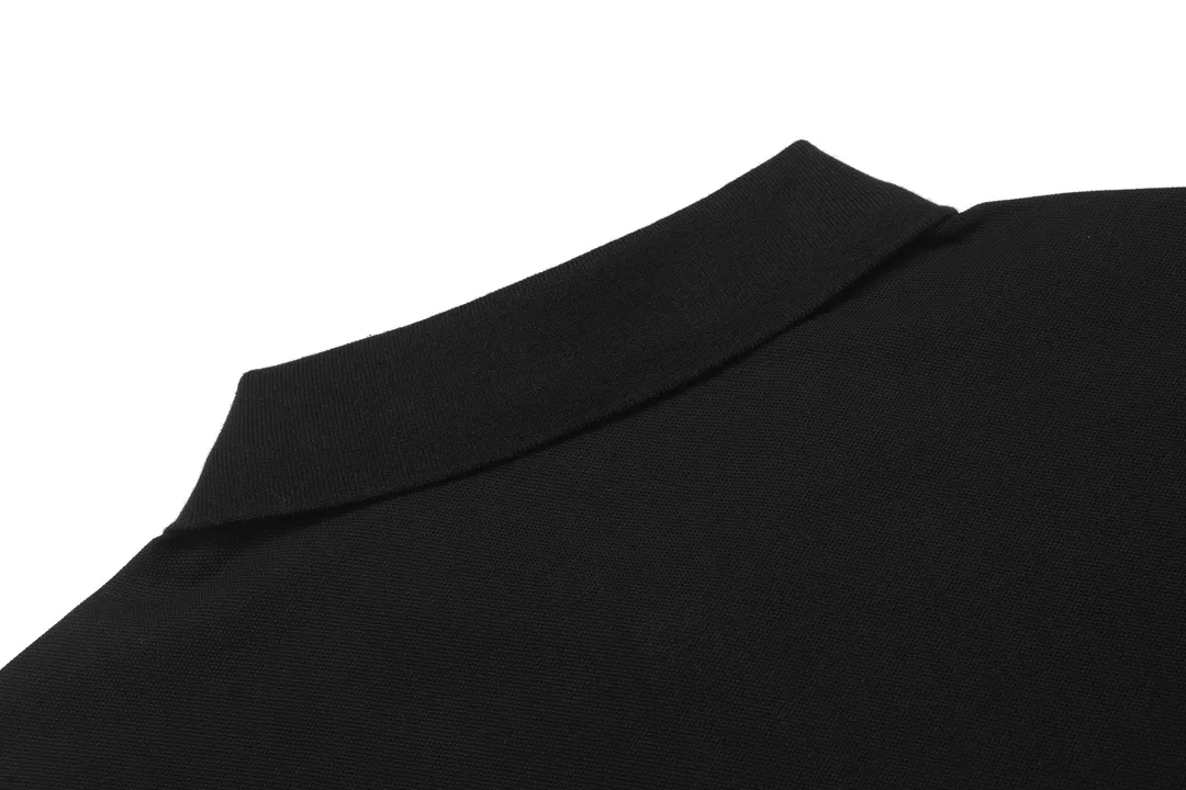 🅿️190 ami 2025 new love embroidered logo couple style casual polo shirt ·Customized pique cotton fabric ·Imported Tajima machine embroidery technology ·Collar label, hangtag, main mark and three labels complete Color: Black Size: M-XXXL