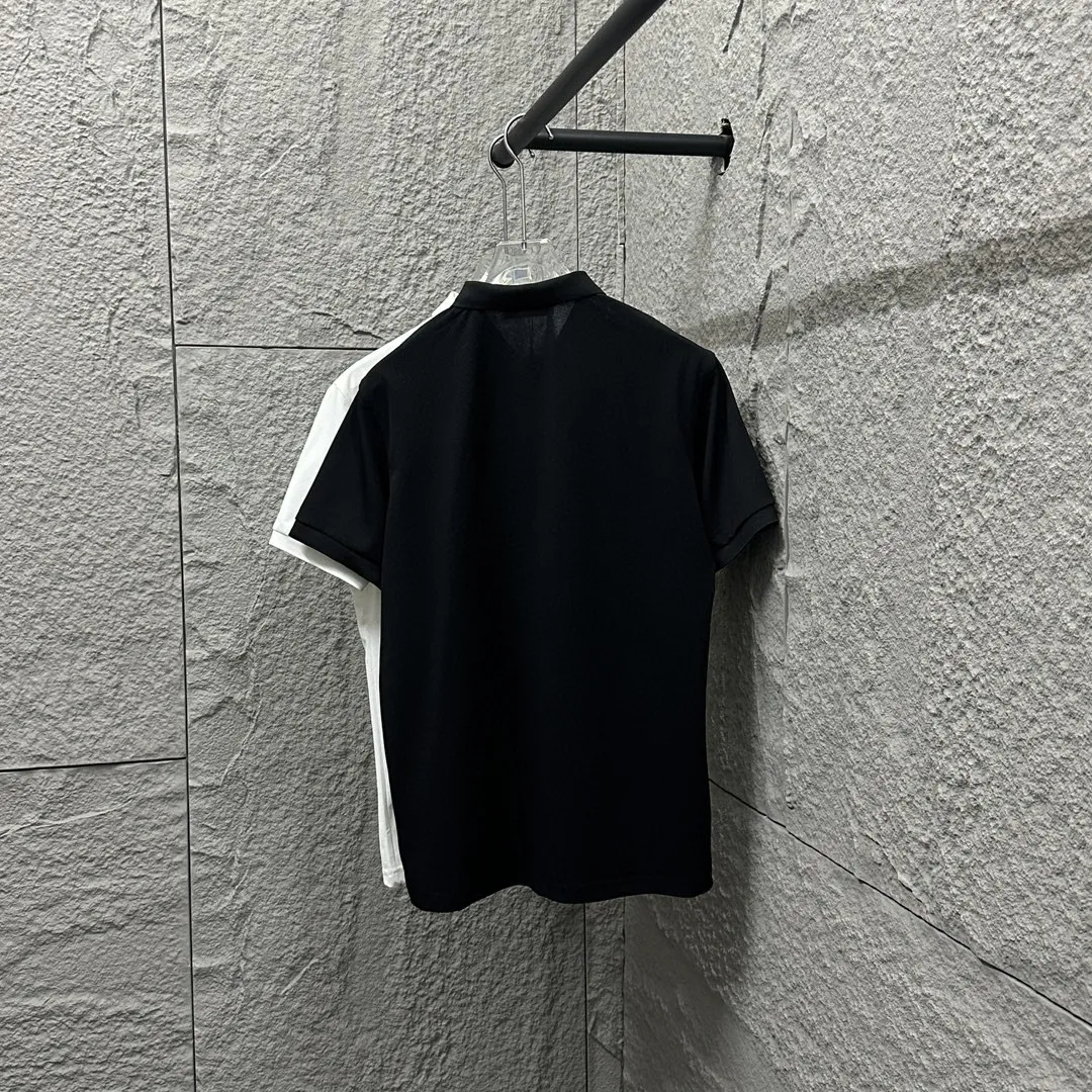 🅿️180 Ami* short-sleeved POLO 2025 spring and summer new style, simple logo small love embroidered pique fabric, short-sleeved polo stand-up collar, same style for men and women. Size: M L XL 2XL 3XL Color: black white