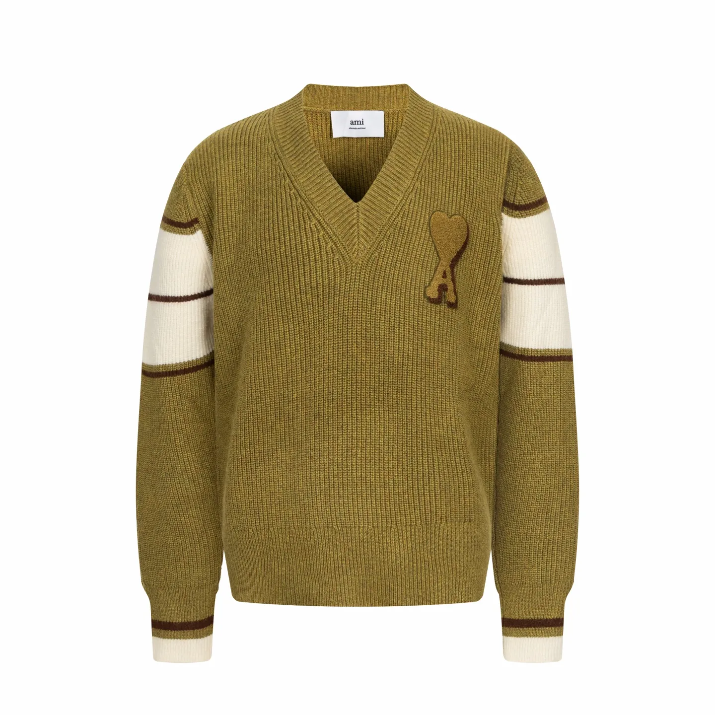 🅿️560 [Exclusive supply] Ami love towel embroidered contrasting color V-neck sweater (green) The original version was purchased for 4,592 and developed. The fabric is made of alpaca wool to maintain a stable pattern. The stitching is even and firm, and the details are meticulously handled, reflecting the brand's strict control over quality. The overall design is simple and elegant, suitable for various occasions. Whether it is business or leisure, it can show an elegant and decent style. The overall wiring is straight and delicate, the fabric is comfortable and soft, and the color is consistent without color difference. It can be matched with the same style to create a fashionable look, and can be used in various occasions. Customized accessories, complete with three standards, the same style for men and women. Size:S-M-L-XL