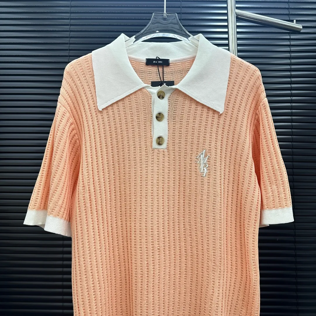 P300 Style: AMIRI patchwork embroidered knitted POLO Size: S-XXL Fabric: Wool blend Accessories: Full set of customized original accessories No gender distinction, same style for men and women