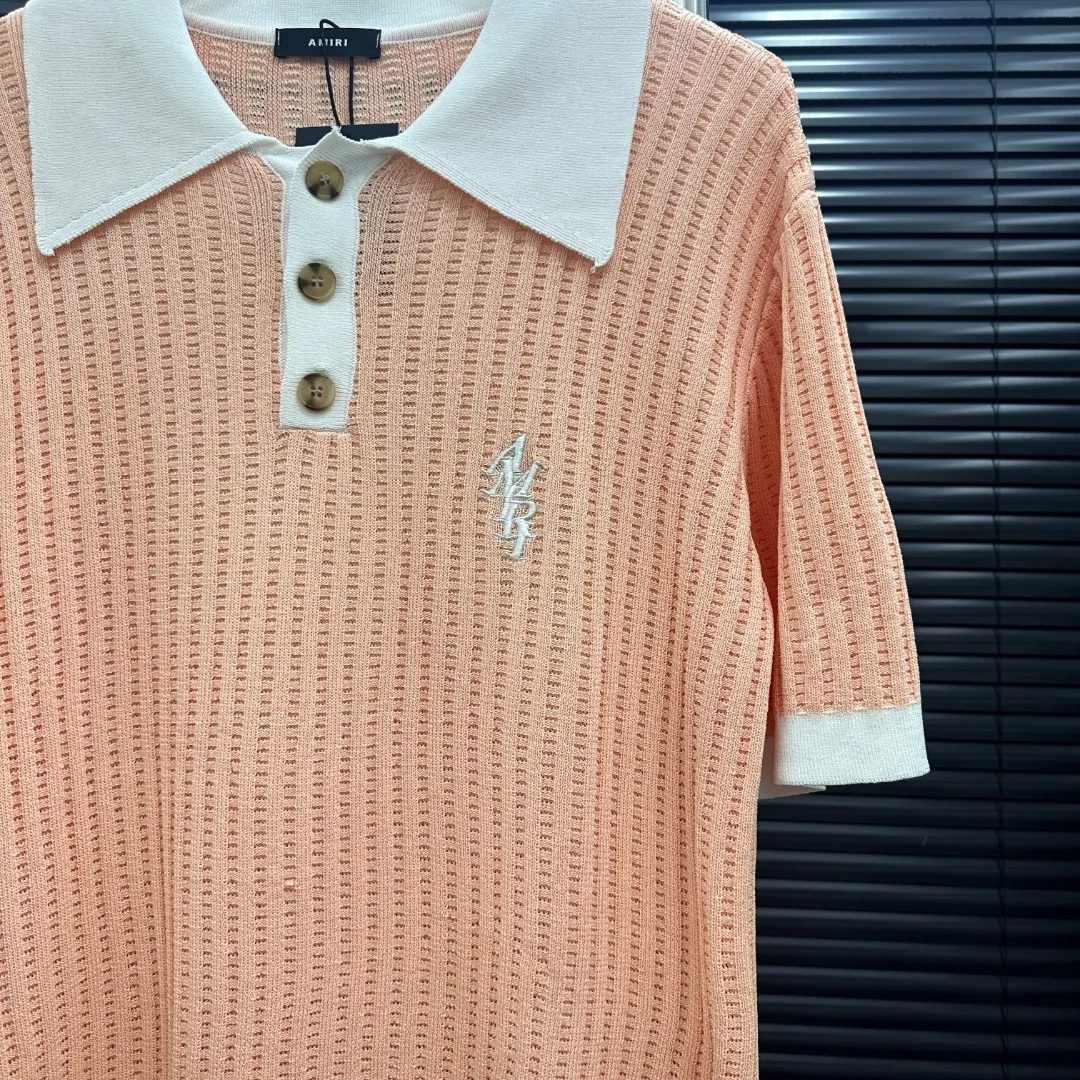 P300 Style: AMIRI patchwork embroidered knitted POLO Size: S-XXL Fabric: Wool blend Accessories: Full set of customized original accessories No gender distinction, same style for men and women
