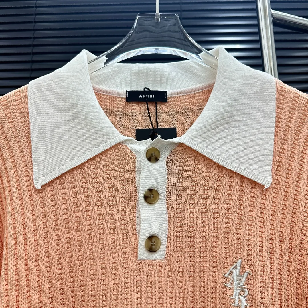 P300 Style: AMIRI patchwork embroidered knitted POLO Size: S-XXL Fabric: Wool blend Accessories: Full set of customized original accessories No gender distinction, same style for men and women