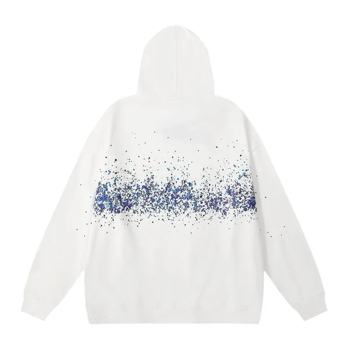 Style number: 857 P230 Fabric: 360g pure cotton terry sweatshirt AMIRI 2025 new autumn and winter logo hooded terry sweatshirt high street unisex loose classic letter jacket Color: Black White Size: S M L XL