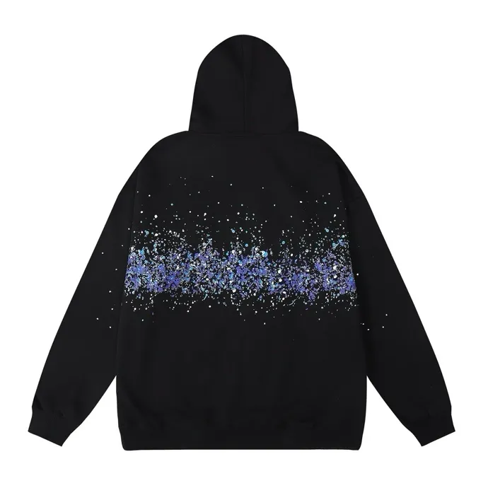 Style number: 857 P230 Fabric: 360g pure cotton terry sweatshirt AMIRI 2025 new autumn and winter logo hooded terry sweatshirt high street unisex loose classic letter jacket Color: Black White Size: S M L XL