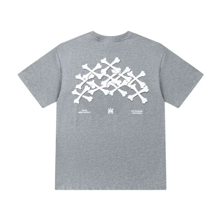 P140.AMIRI bone print logo, color: black, white, blue, floral gray, size; S M L XL