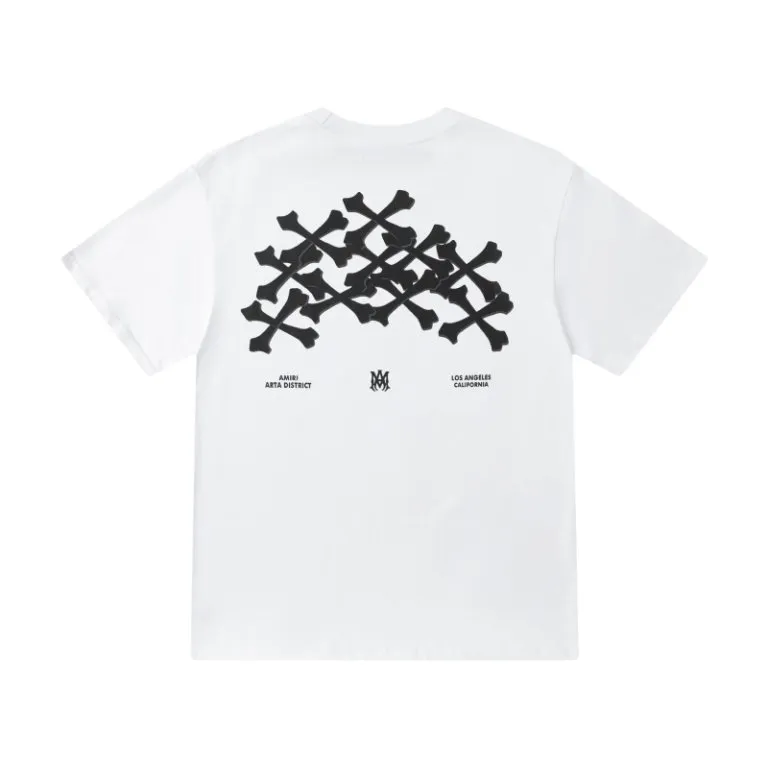P140.AMIRI bone print logo, color: black, white, blue, floral gray, size; S M L XL