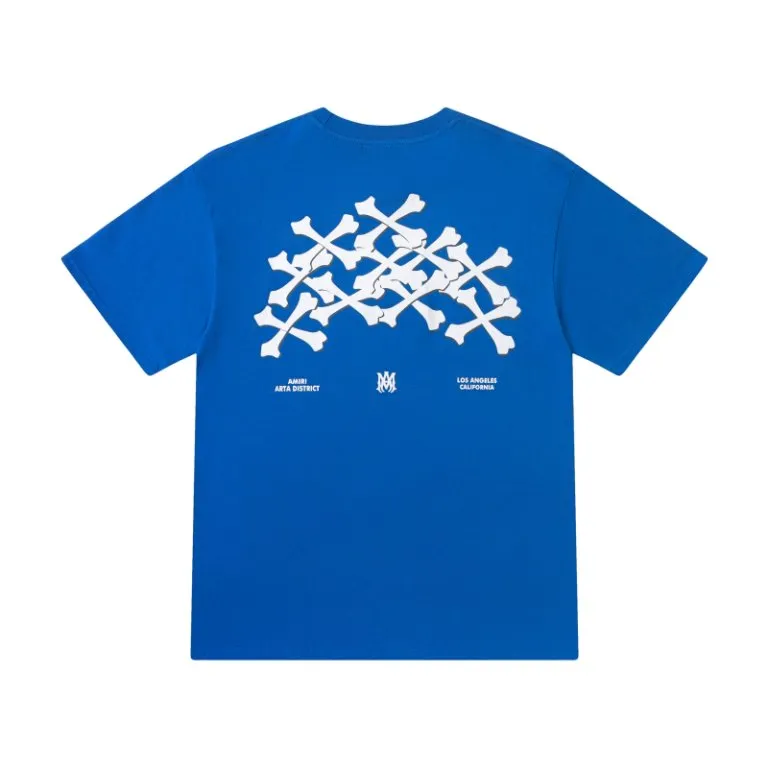 P140.AMIRI bone print logo, color: black, white, blue, floral gray, size; S M L XL