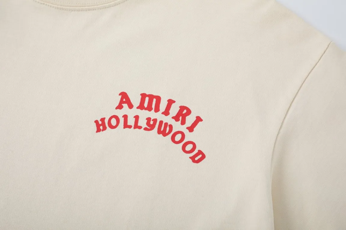 P150 8063#AMIRI classic printed LOGO, color: black, apricot, size: S M L XL