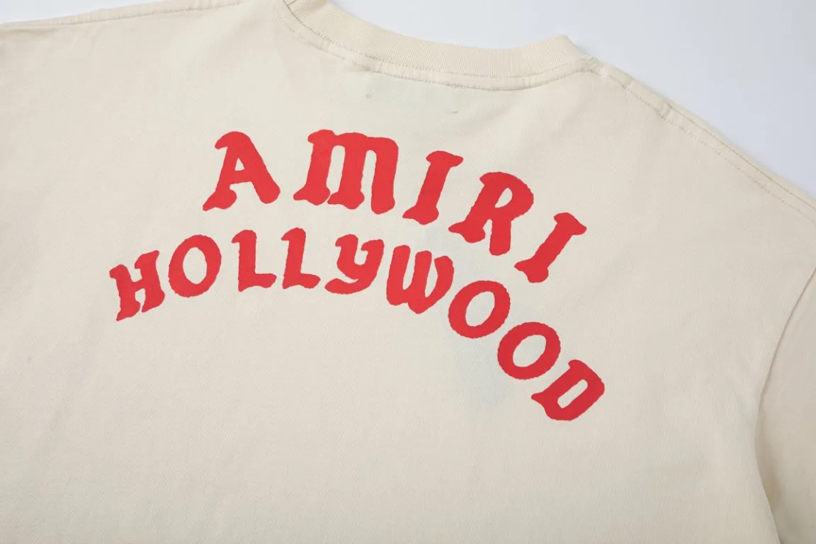 P150 8063#AMIRI classic printed LOGO, color: black, apricot, size: S M L XL
