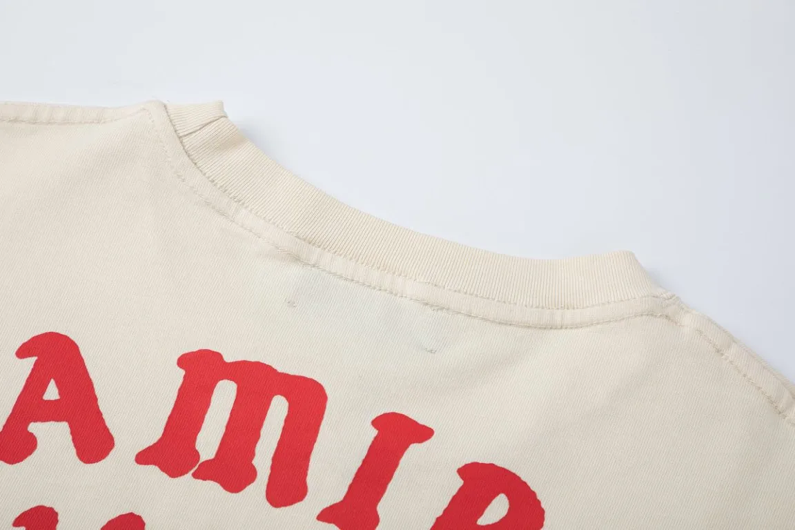 P150 8063#AMIRI classic printed LOGO, color: black, apricot, size: S M L XL