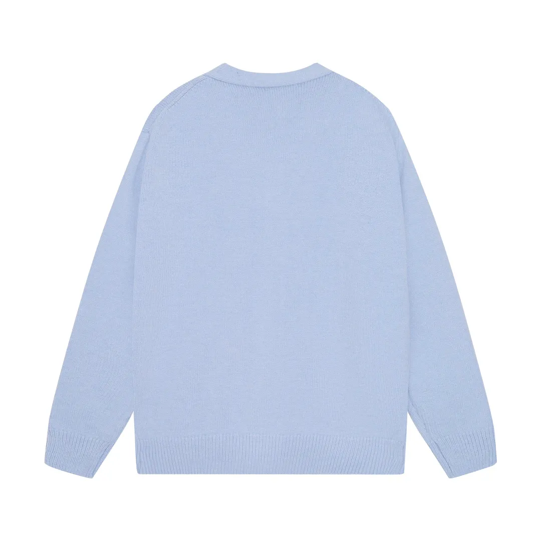 P320 AMIRI new letter logo jacquard, tassel V-neck cardigan sweater Color: blue black apricot Code number: S M L XL XXL