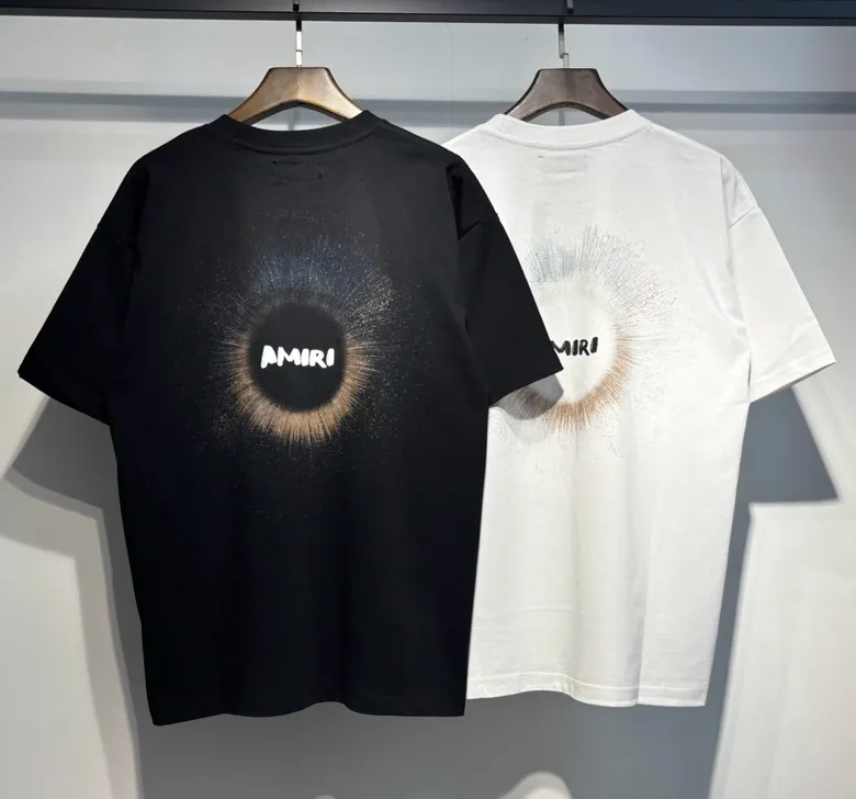 725 model P126 AMIRI real shot black white hanging sun black hole star letters S. M. L. XL