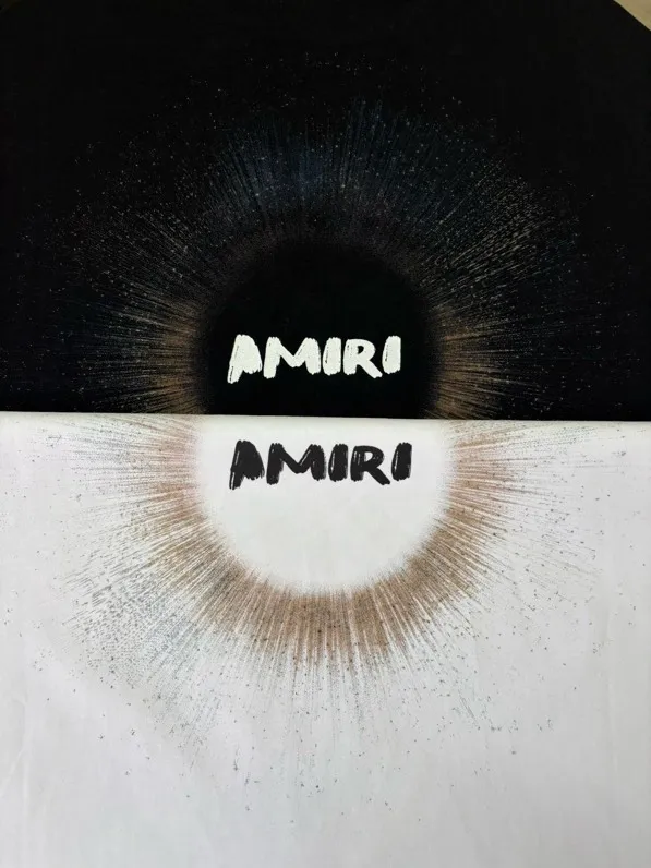 725 model P126 AMIRI real shot black white hanging sun black hole star letters S. M. L. XL