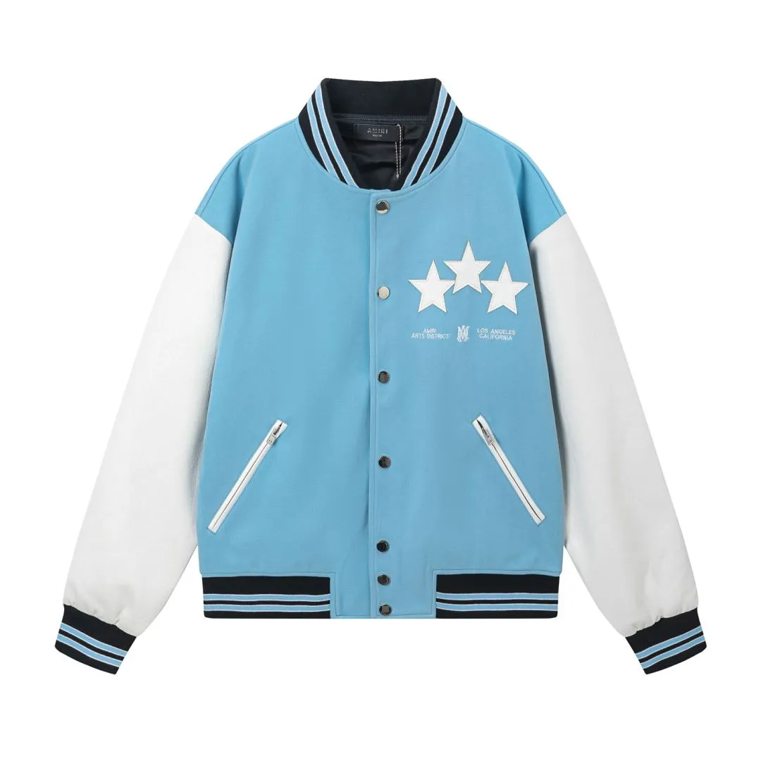 7155#P480AMIRI star embroidery LOGO, color: black, sky blue, gray. Size: S M L XL