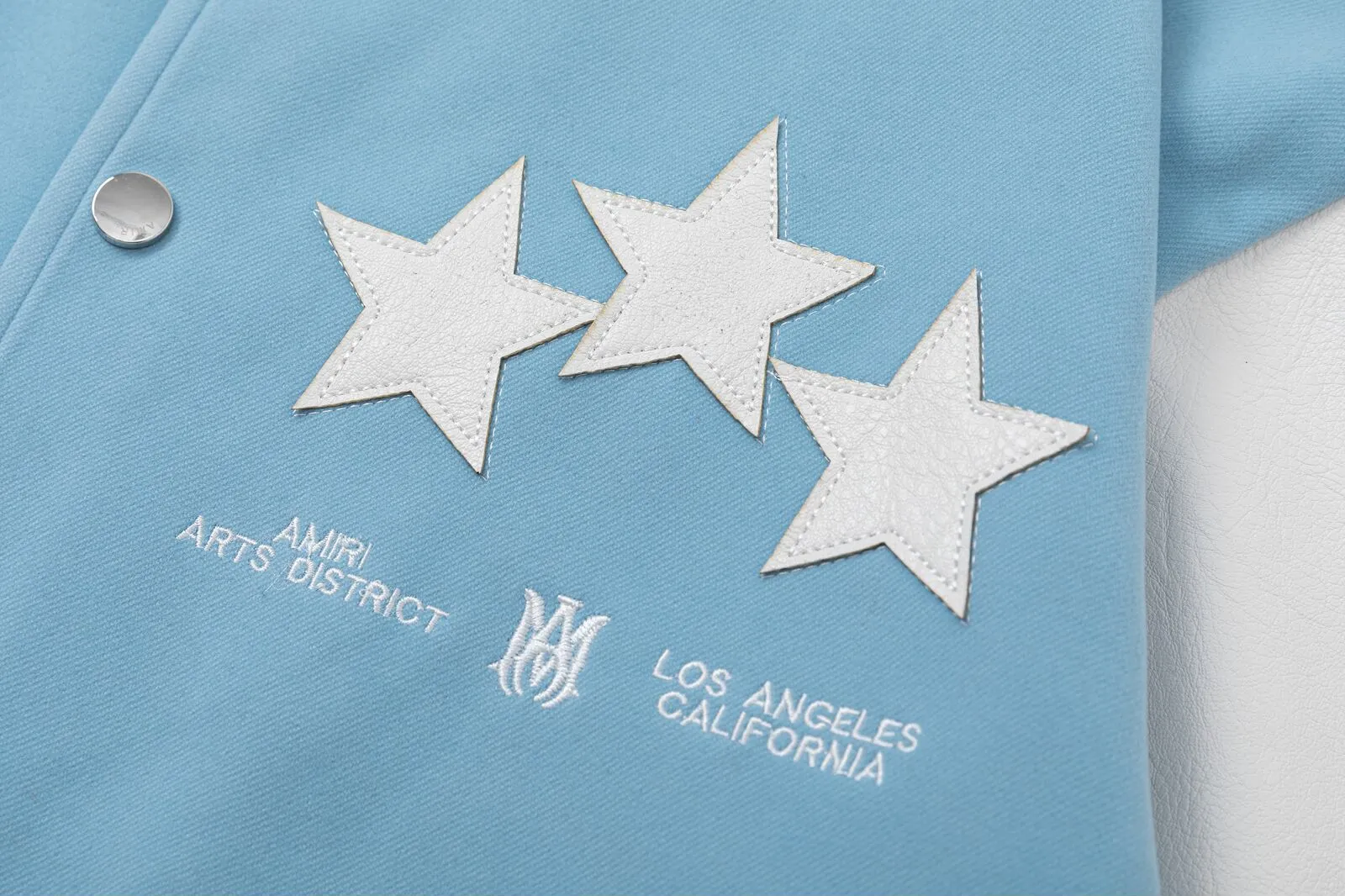 7155#P480AMIRI star embroidery LOGO, color: black, sky blue, gray. Size: S M L XL