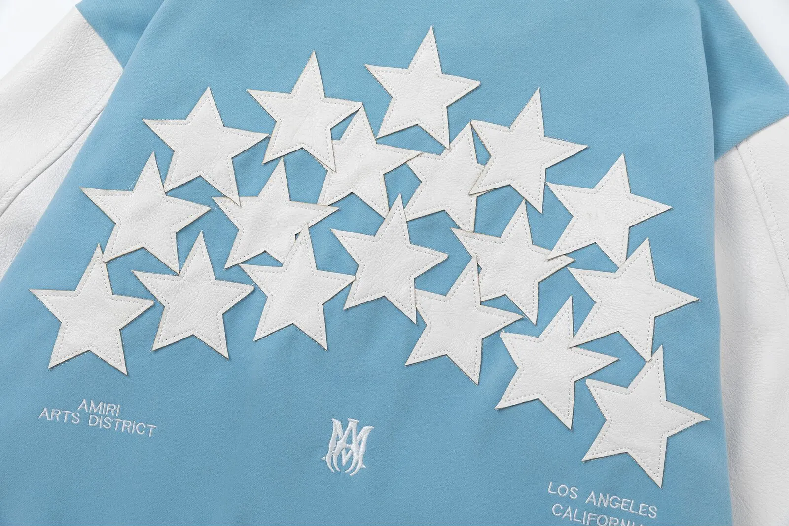 7155#P480AMIRI star embroidery LOGO, color: black, sky blue, gray. Size: S M L XL