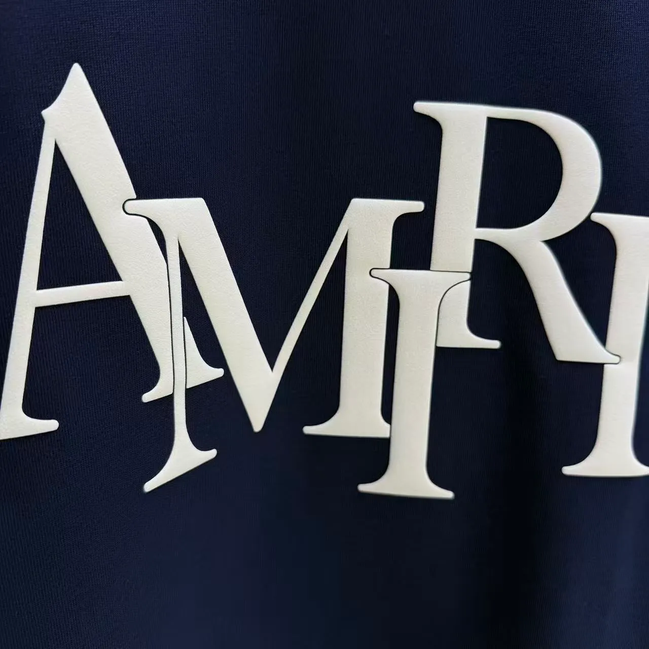 P140 AMIRI* 2025 autumn and winter new short-sleeved T-shirt, customized pure cotton letter logo, three-dimensional foaming, color: black, white, smart color, dark blue, code number: S M L XL XXL