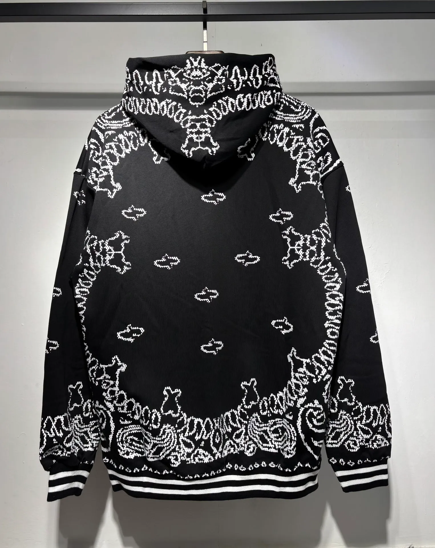 901 P240 high quality 360g pure cotton terry AMIRI real shot cashew flower sweatshirt black hanging shot S. M. L. XL