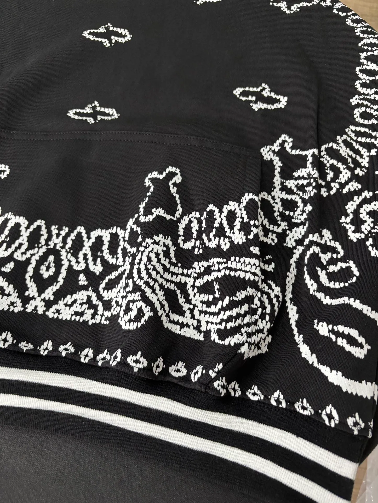 901 P240 high quality 360g pure cotton terry AMIRI real shot cashew flower sweatshirt black hanging shot S. M. L. XL