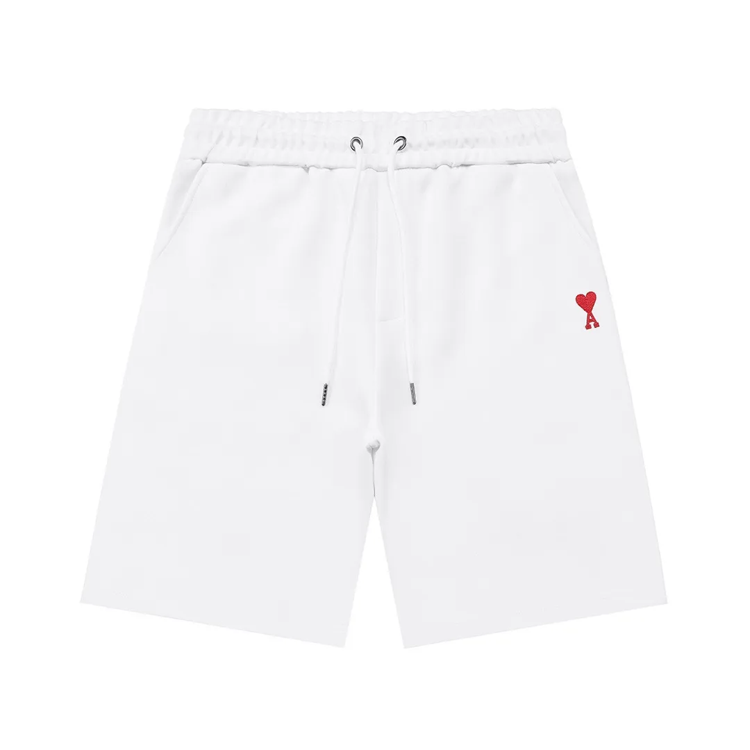 🅿️200 AMI 2025 new model, light luxury, embroidered love letter logo, essential for daily commuting for men and women, casual shorts ·Customized terry fabric ·Elastic + drawstring adjustable waistband ·Imported machine high-density embroidery technology ·Waist label, hangtag, three wash marks complete Color: White Size: M L XL XXL XXXL