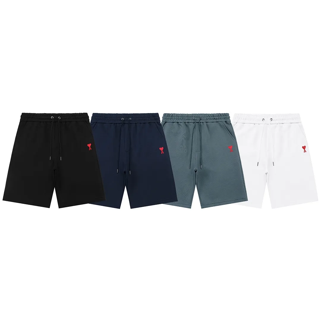 🅿️200 AMI 2025 new model, light luxury, embroidered love letter logo, essential for daily commuting for men and women, casual shorts ·Customized terry fabric ·Elastic + drawstring adjustable waistband ·Imported machine high-density embroidery technology ·Waist label, hangtag, three wash marks complete Color: White Size: M L XL XXL XXXL