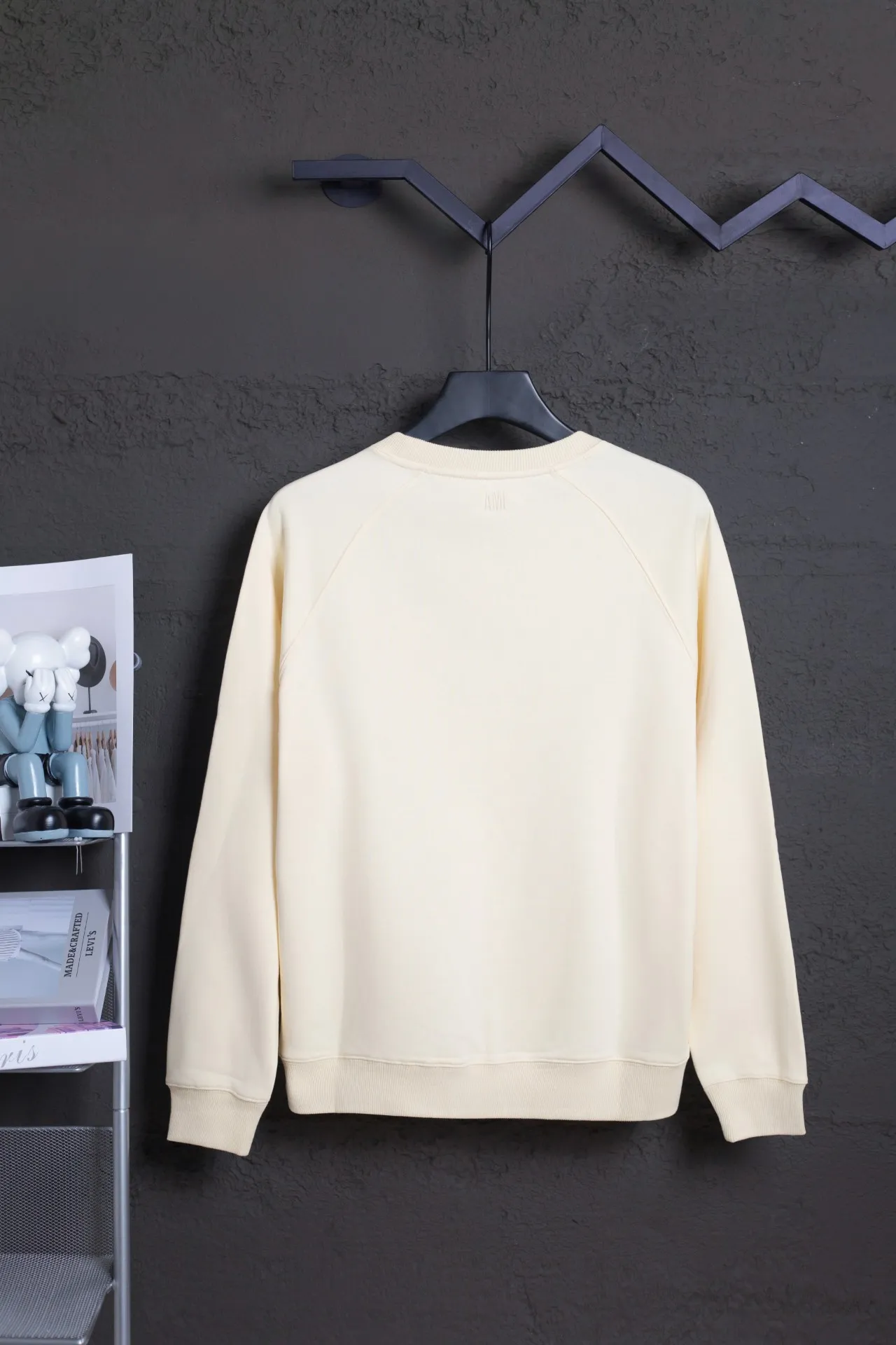 P160 AMI 25 autumn and winter new classic eight-letter custom stamp, customized 360g pure cotton fabric, high version, new main wheat, washed wheat, same style for men and women, color: apricot, size: S-XL
