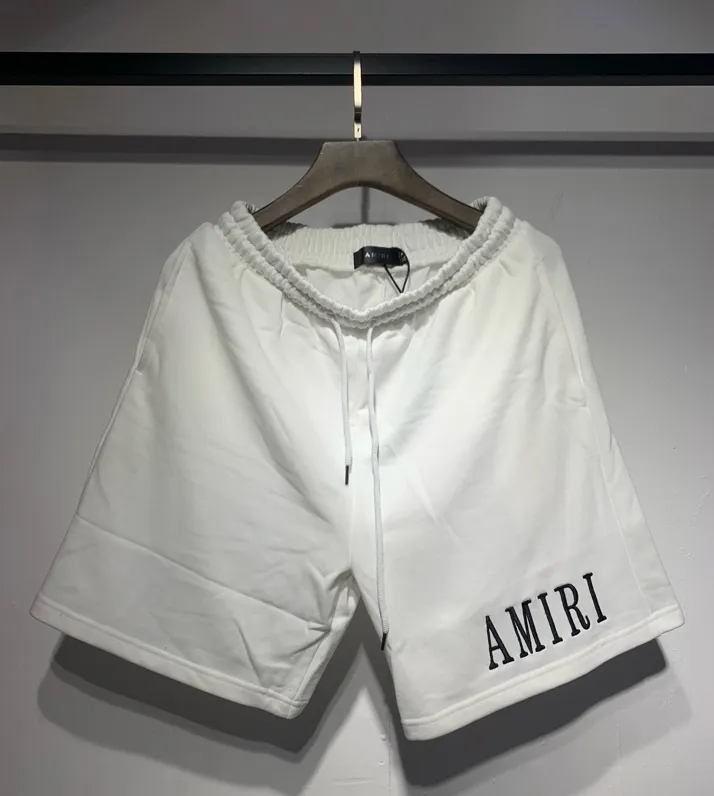 Model 704 P134 Real shot new product 2023 embroidered AMIRI letter five-quarter pants shorts 300g terry sweatpants black white navy blue red army green L. XL. XXL