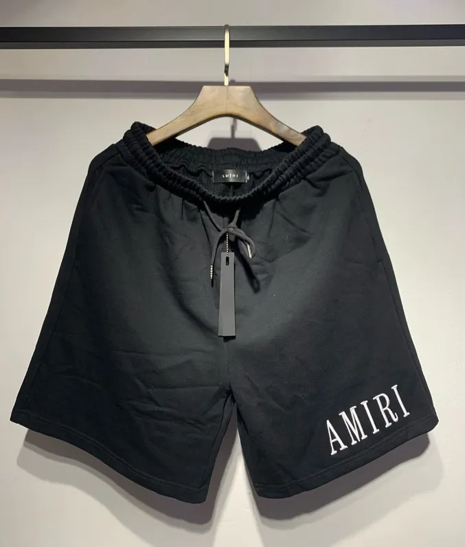 Model 704 P134 Real shot new product 2023 embroidered AMIRI letter five-quarter pants shorts 300g terry sweatpants black white navy blue red army green L. XL. XXL