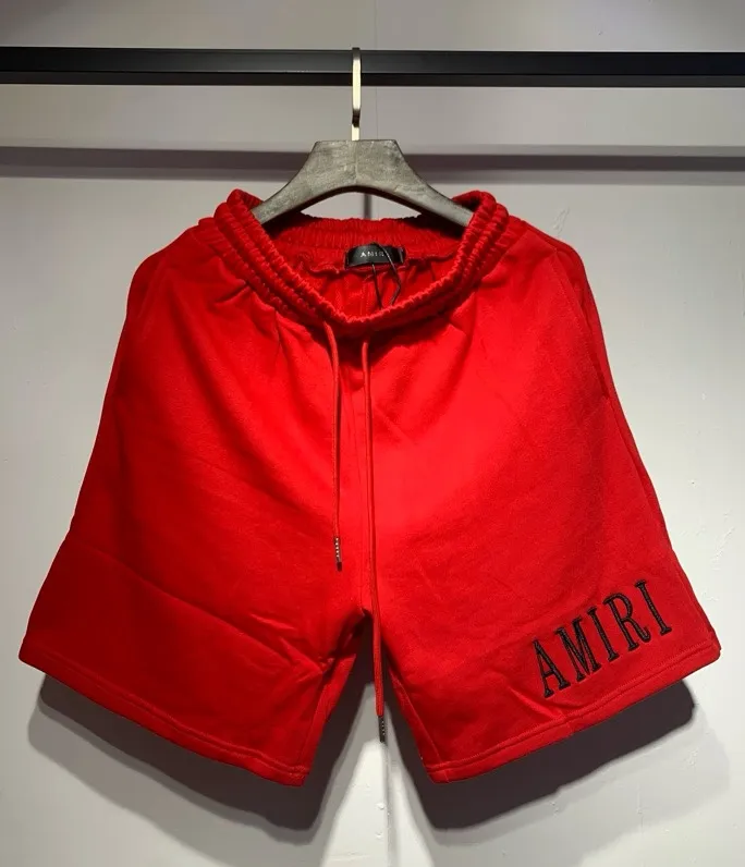 Model 704 P134 Real shot new product 2023 embroidered AMIRI letter five-quarter pants shorts 300g terry sweatpants black white navy blue red army green L. XL. XXL