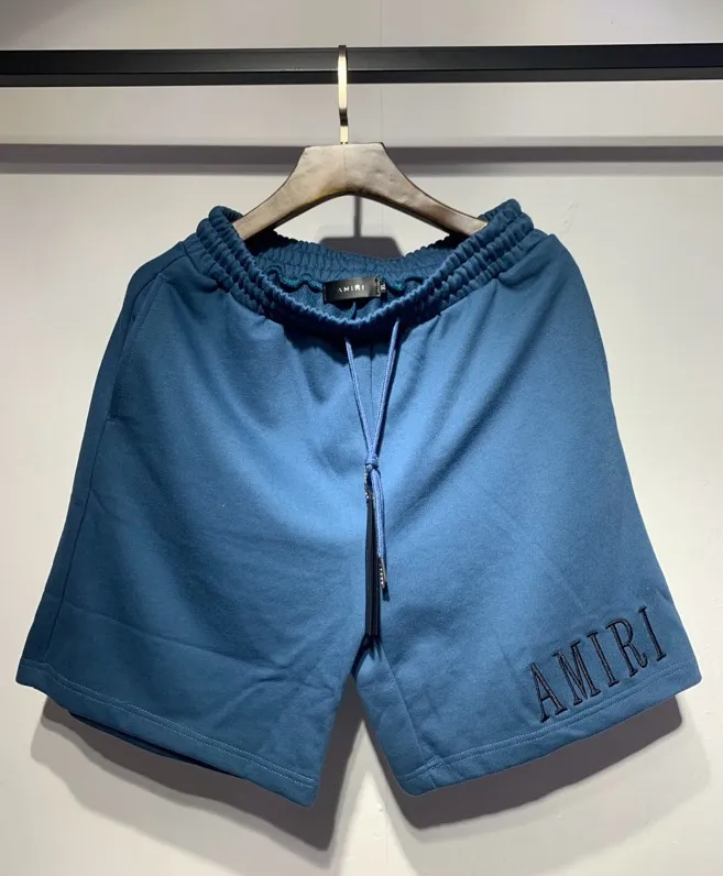 Model 704 P134 Real shot new product 2023 embroidered AMIRI letter five-quarter pants shorts 300g terry sweatpants black white navy blue red army green L. XL. XXL