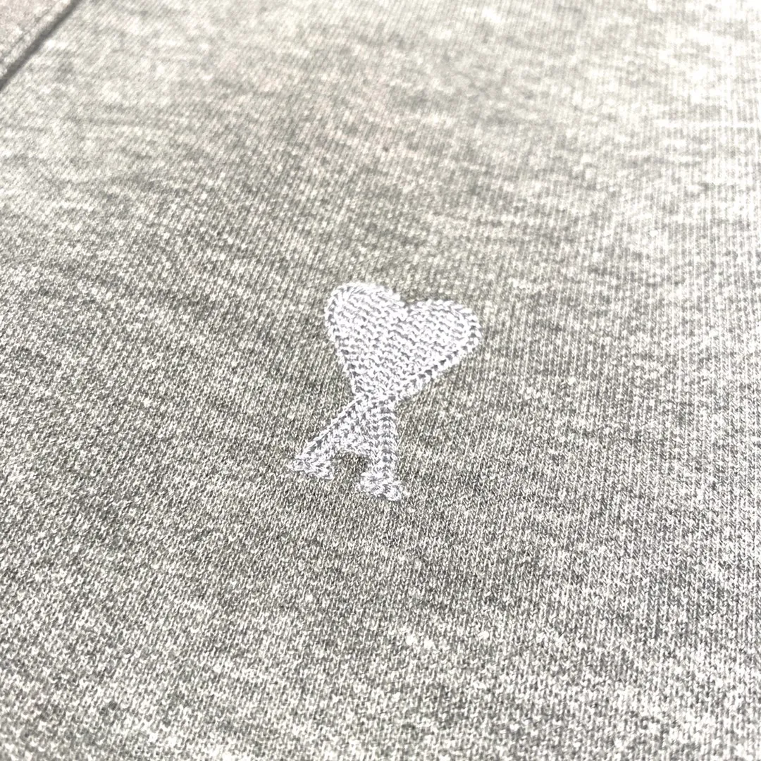 🅿️250 AMI Amy 24AW Heart♥️A small love logo embroidery, Japanese three-dimensional embroidery, spring and autumn long-sleeved super handsome POLO shirt, same style for men and women smlxl